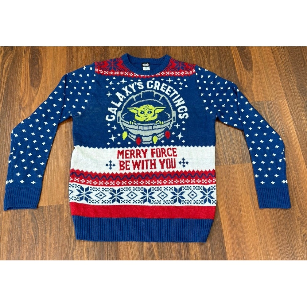 Star Wars Sweater Christmas Galaxy Greeting Merry Force Be With You Sweater‎ XL